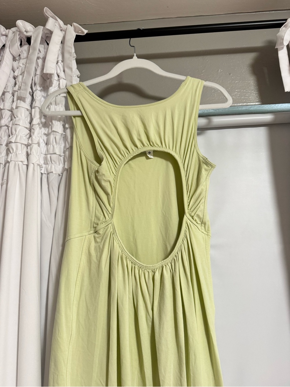 lululemon Light Green Maxi Dress with Open Back Never Worn